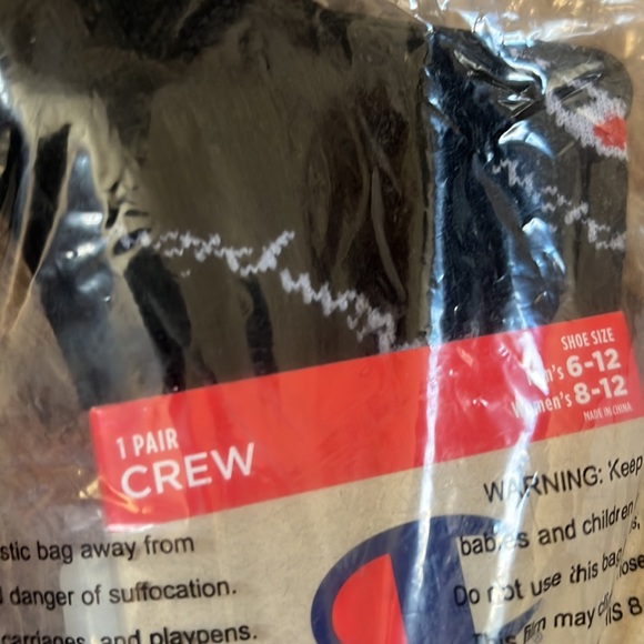 Champion | Black Crew Socks 2 PAIRS - Picture 3 of 5